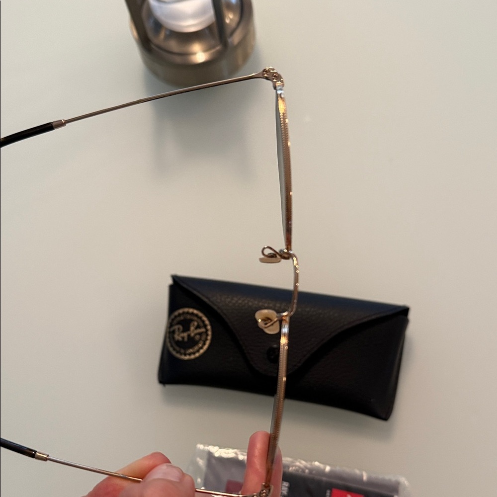 Ray-Ban Black and Gold Hexagonal Sunglasses - Picture 7 of 8